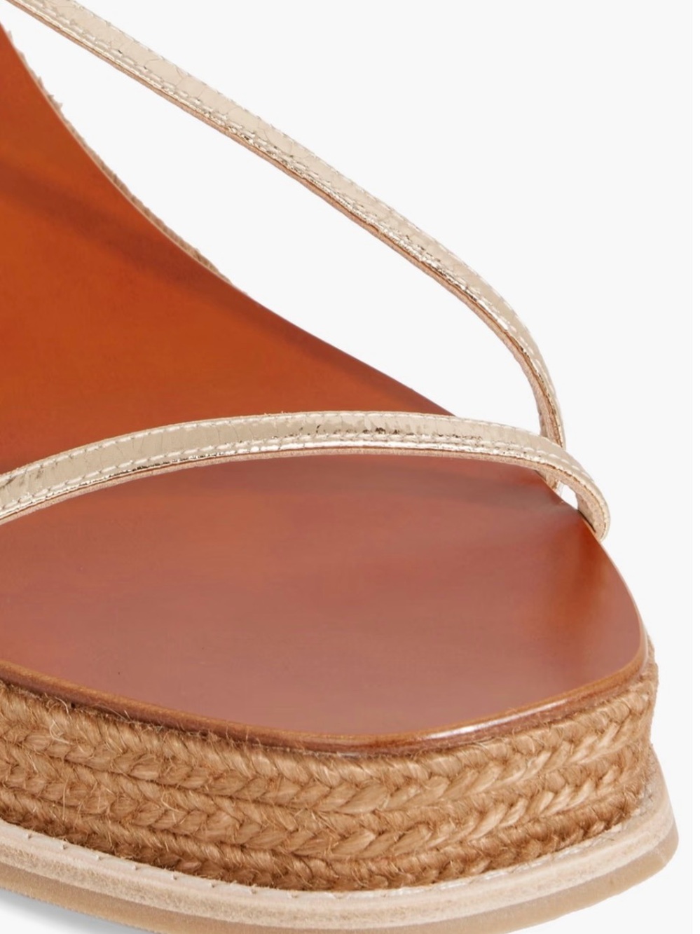 Jimmy Choo Metallic Gold Espadrille Wedge Sandals - Picture 2 of 6
